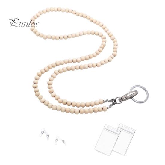 Barevné dřevěné korálky učitelské poutko na řetízek ID držák zatahovací odznak naviják klíče na brýle řetízky na brýle řetízek na brýle s pouzdry na karty