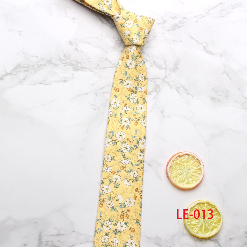 Men And Women British Casual Small Personality Pattern 6.5Cm Narrow Floral Cotton Tie