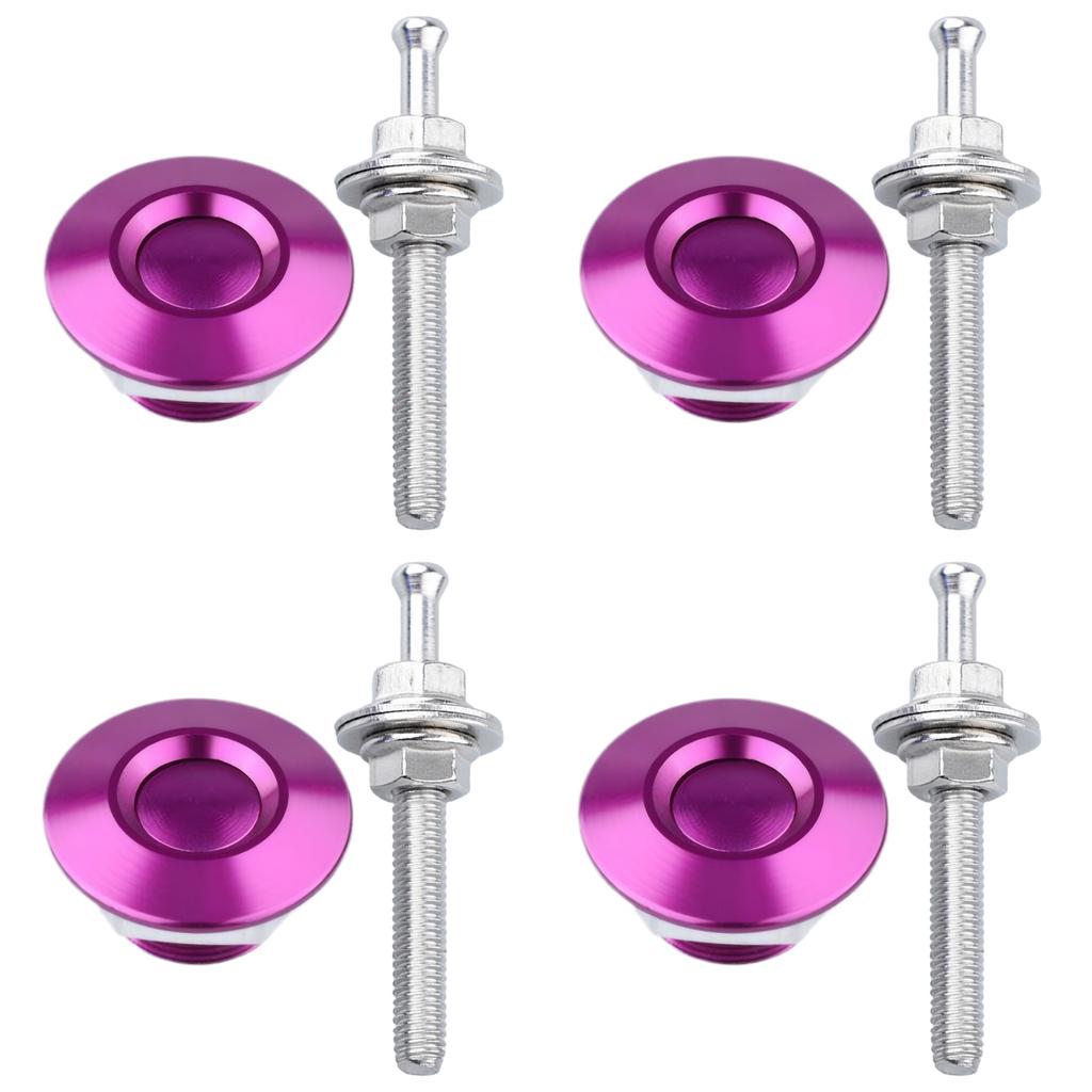 4pcs Universal Hood Pins Lock Push Button Billet Hood Pins Lock Clip Kit Car Quick Pins Carbon Fiber Hood Locks