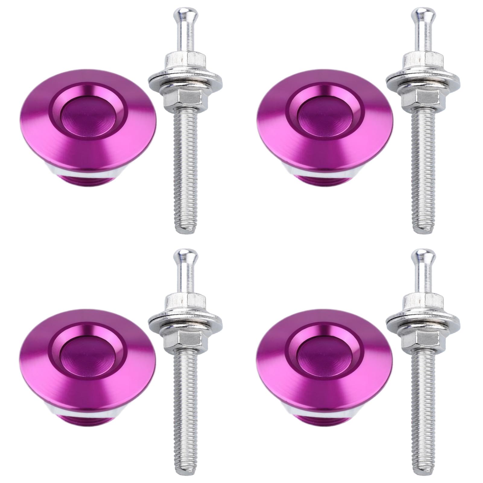 

4 шт. универсальных штифтов для замка капота, кнопка блокировки, заготовка, штифты для замка капота, комплект зажимов для автомобиля, быстросъемные штифты из углеродного волокна, замки капота фиолетовый