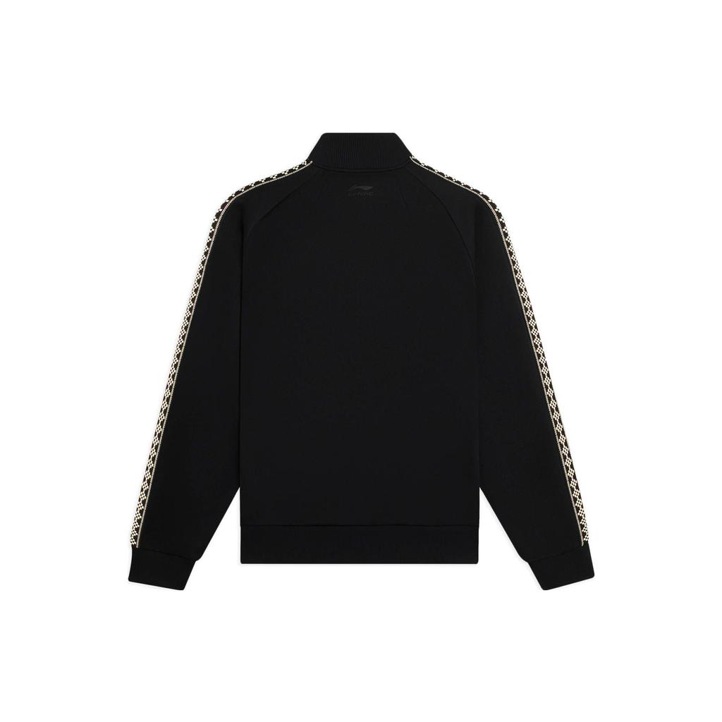 Li Ning Sports Trend Series Chinese Character Print Stand Collar Zip Jacket Unisex Jacket Black AFDSC59-2