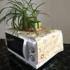 1Pc 35*100Cm Microwave Oven Dustproof Satin Cover With Storage Side Pockets Dust Cloth Household Printed Cover Modern Top Cover