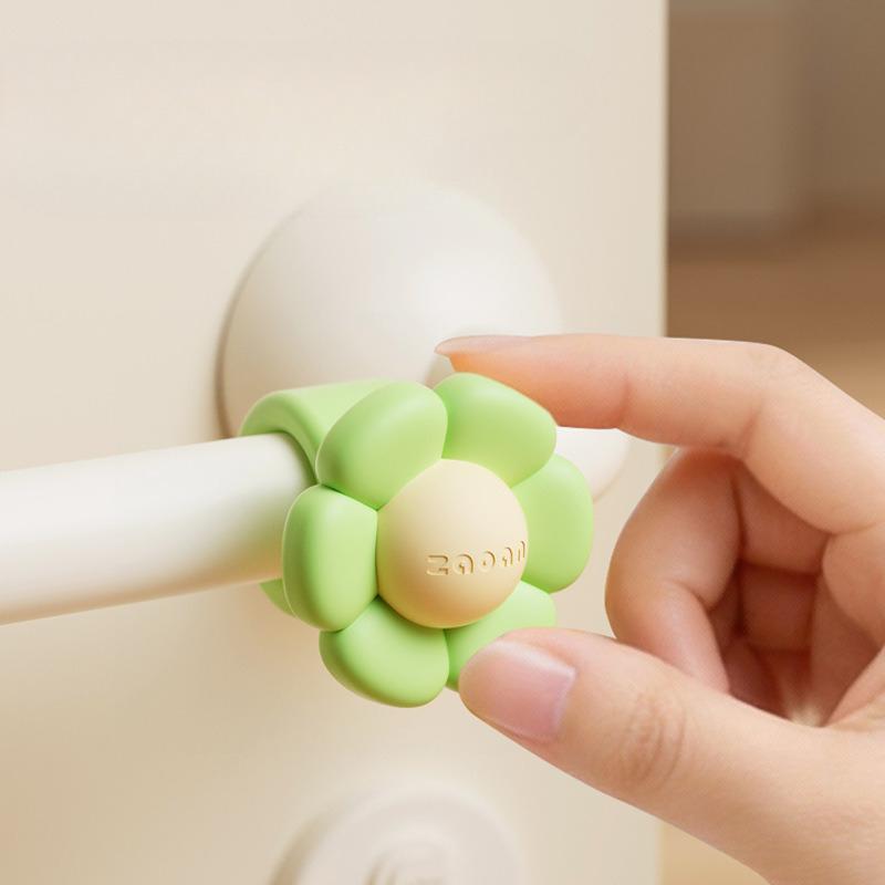 Pink Flower Design Silicone Door Handle Protector Anti Collision Soft Pad For Cabinet Wardrobe Drawer Protection KTY