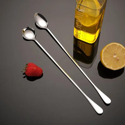 Long Handle Coffee Stirring Spoon Stainless Steel Tableware Milk Stirring Spoon Ice Cream Spoon Bartending Accessories