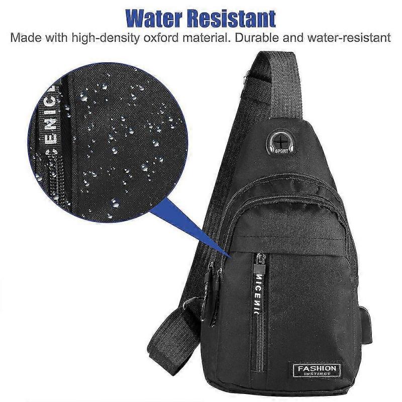 New Backpack Waterproof Shoulder Crossbody Chest Bag Usb Port Men Boy Travel Handbag
