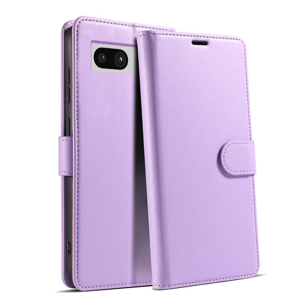 Skinnveske for Google Pixel 8A, 6A og 7 Pro mobiltelefoner - flip-deksel og beskyttelsesdeksel.