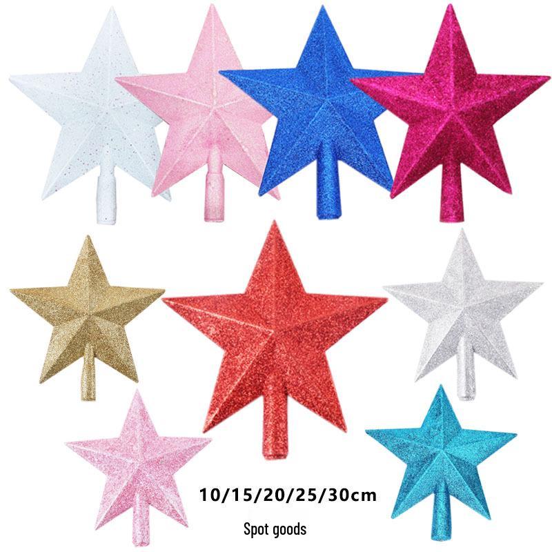 In Stock Five-Pointed Christmas Tree Topper Star - Available in Gold, Silver, Red, Pink