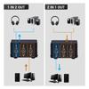 LINEPAUDIO Audio Switcher 3.5mm 2 In 1 Out / 1 In 2 Out A/B Switch Stereo Audio Splitter Box with