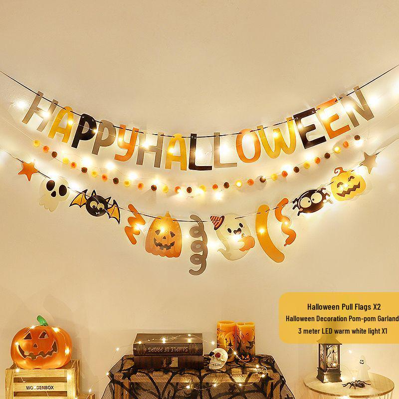 Halloween Hanging Decor: Flags, Flowers, and Ornaments for a Spooky Atmosphere