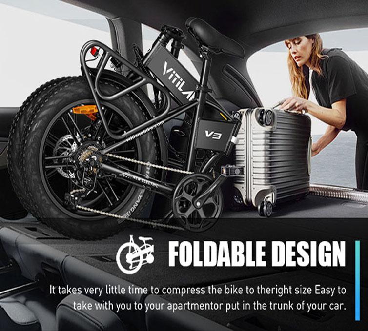 VITILAN V3 2.0 Urban Electric Bicycles 750W Motor (peak Power 1200W) 20-inch * 4.0-inch Chaoyang Puncture-resistant Tires