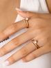 Japan And South Korea Niche Design Light Luxury Temperament Stainless Steel 18K Gold-Plated Diamonds Double Layer Ring Female