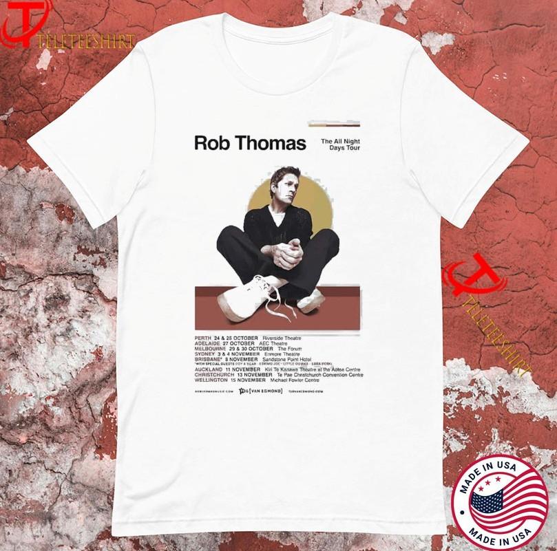 Rob Thomas The All Night Days Tour 2025 Dates T-shirts Unisex T-Shirt XL