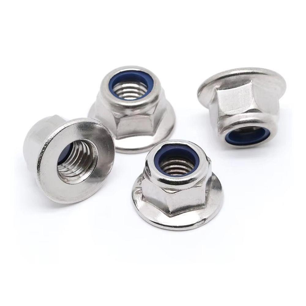 Nylon Insert Flange Lock Nuts Stainless Steel Serrated Nuts New Fastener Nuts  GB Standard