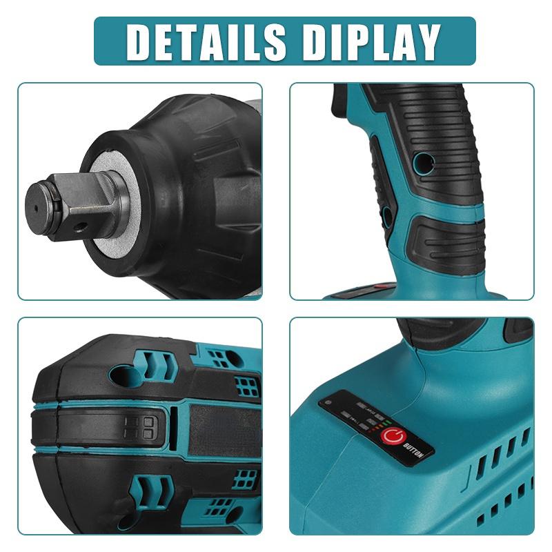 3/4"" 2200N.M High Torque Brushless Electric Impact Wrench Screwdriver Cordless Wrench Power Tools for 18V Battery