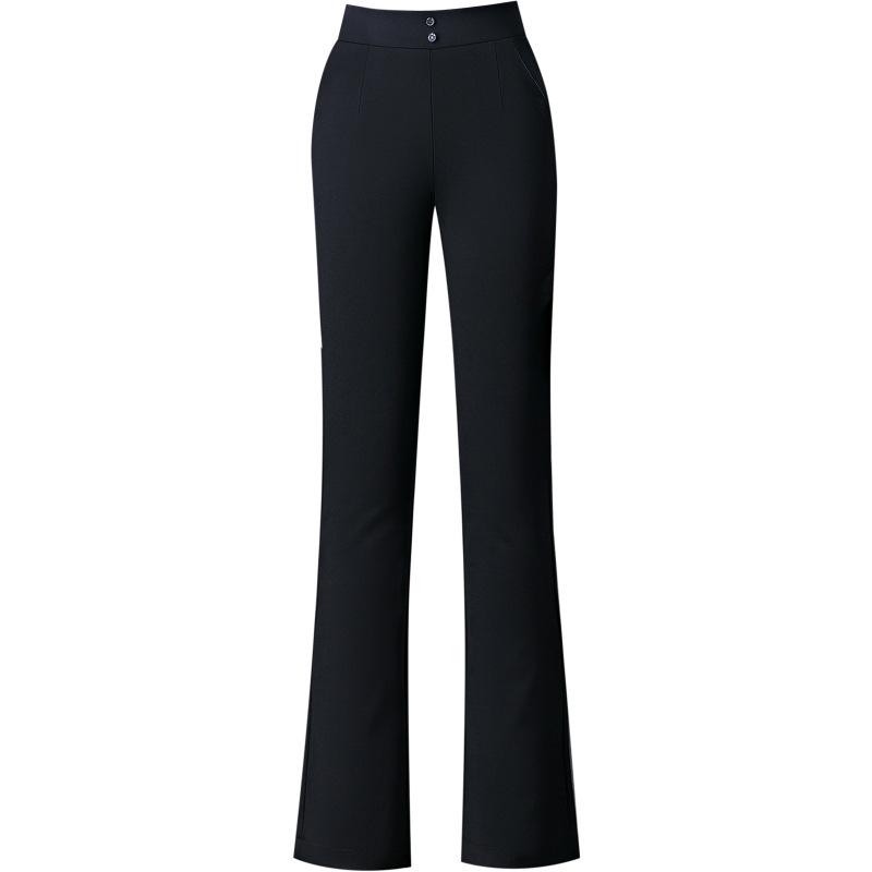 2024 Autumn/Winter Women's High-Waisted Slimming Flared Cashmere Trousers - Elastic, Fleece-Lined, Thickened, Slim-Fit.