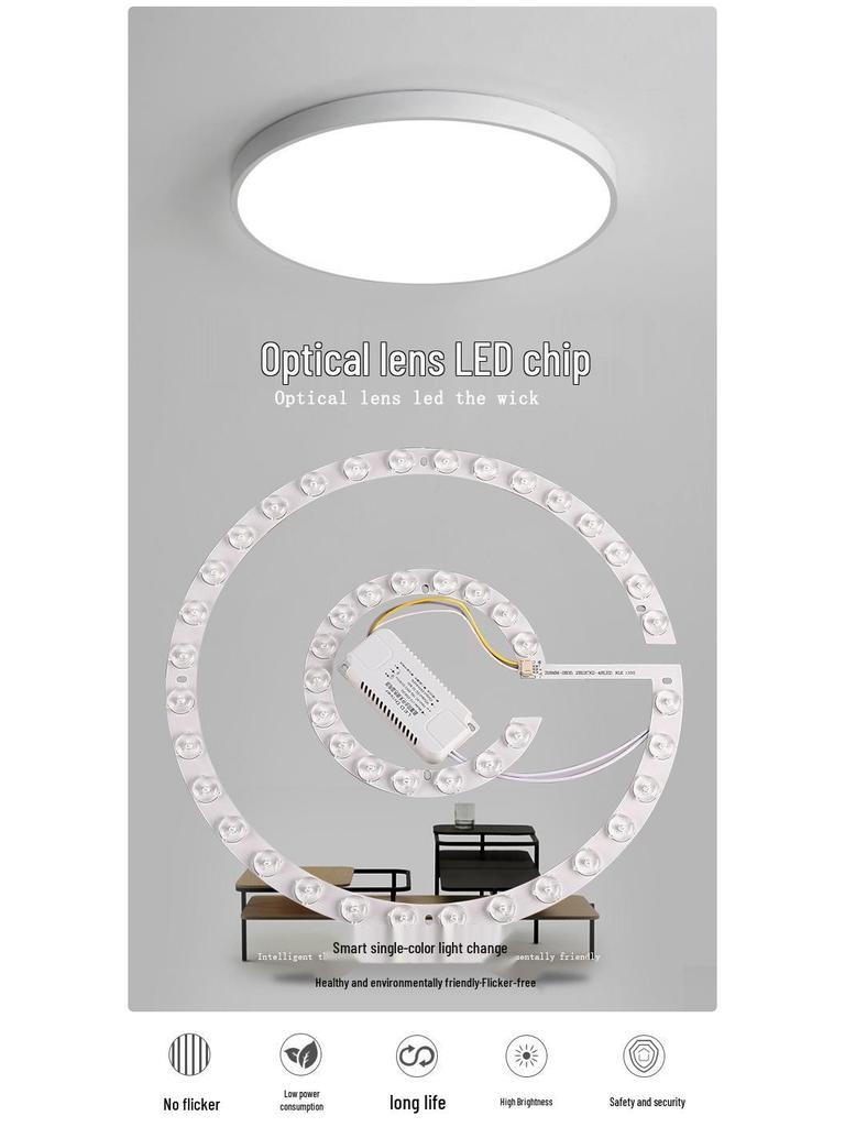 Ceiling LED Light Replacement Panel with Tricolor Changing Beads for Living Rooms