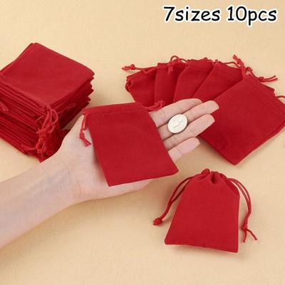 Wedding Velvet Bag Party Favor Pouch Red Candy Holiday