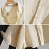 Women Plus Size Cotton Shirt Lapel Long Sleeve Loose Oversized Casual Blouse For Autumn Spring