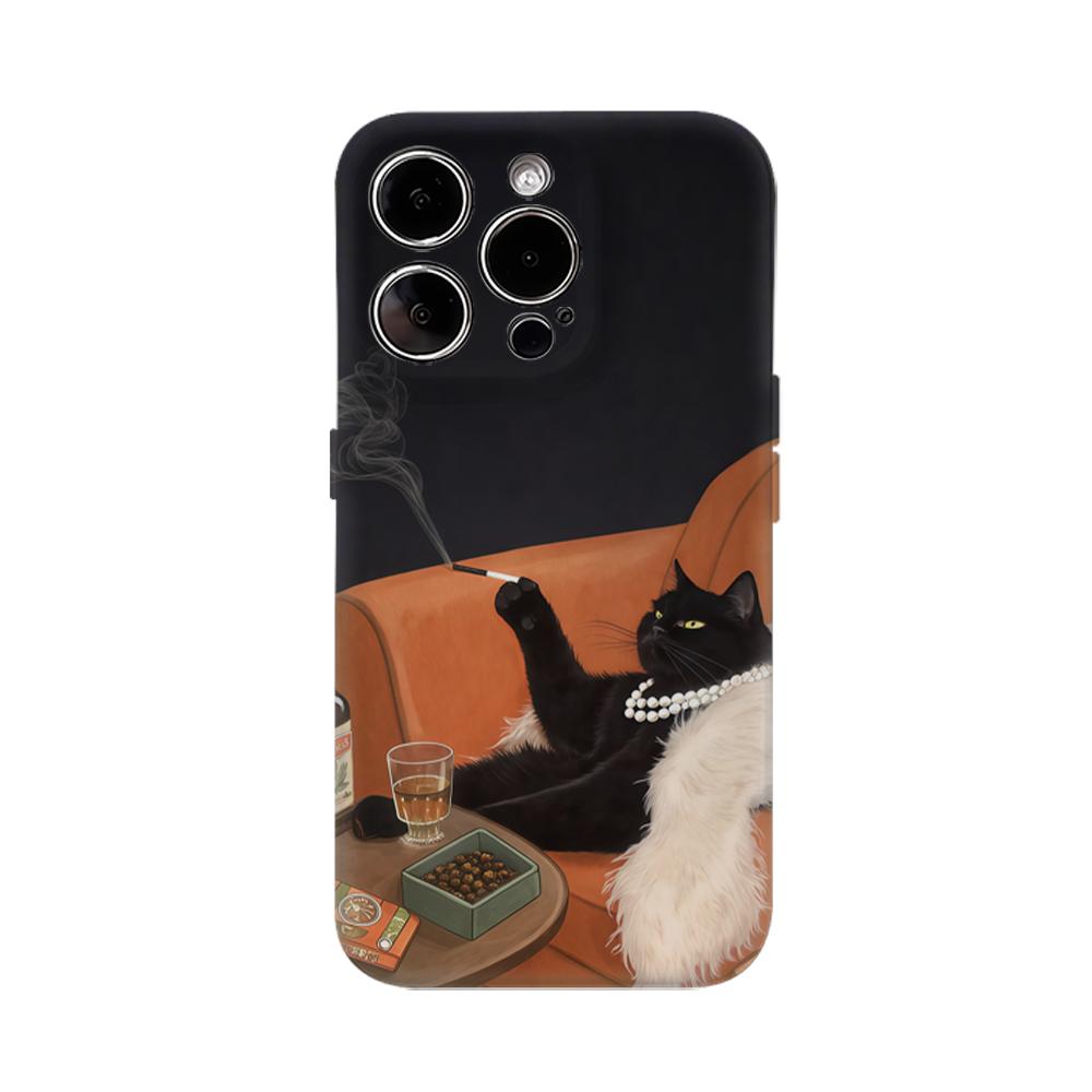 

Изысканный чехол-котокафе для IPhone 17AIR 16E 16 15 14 13 12 11 17 Pro Max Plus Двухслойная задняя крышка IPHONE17PRO