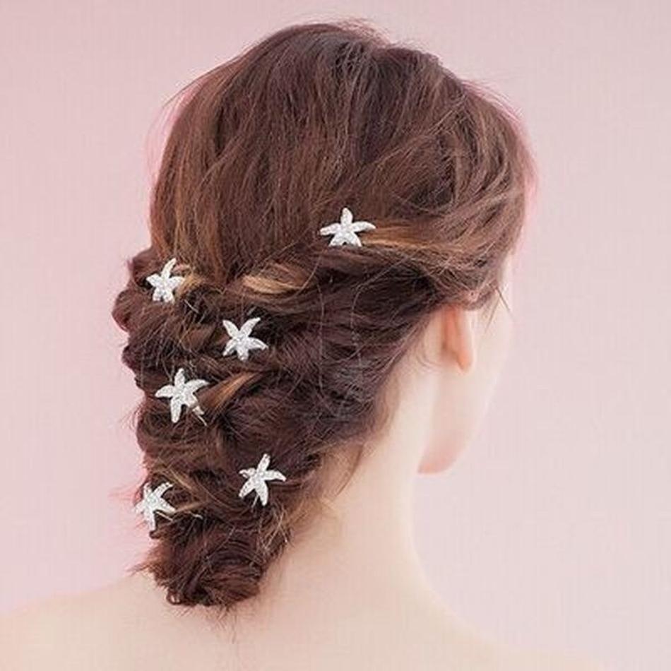 5/10PCS Fashion Cute Elegant Woman U-shaped Starfish Hair Clip Pin Wedding Bride Girl Pin Hair Comb Hair Ornaments