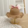 New Arrival Straw Hat And Bag Set For Girls Kids Fashion Summer Bow Lovely Princess Sun Cap Outdoor Cartoon Beach Waved Hats