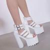 Fashion Women's Sandals 15CM High Heel Sexy Fashion Waterproof Platform Buckle Zipper Breathable Nightclub Party Casual Shoes