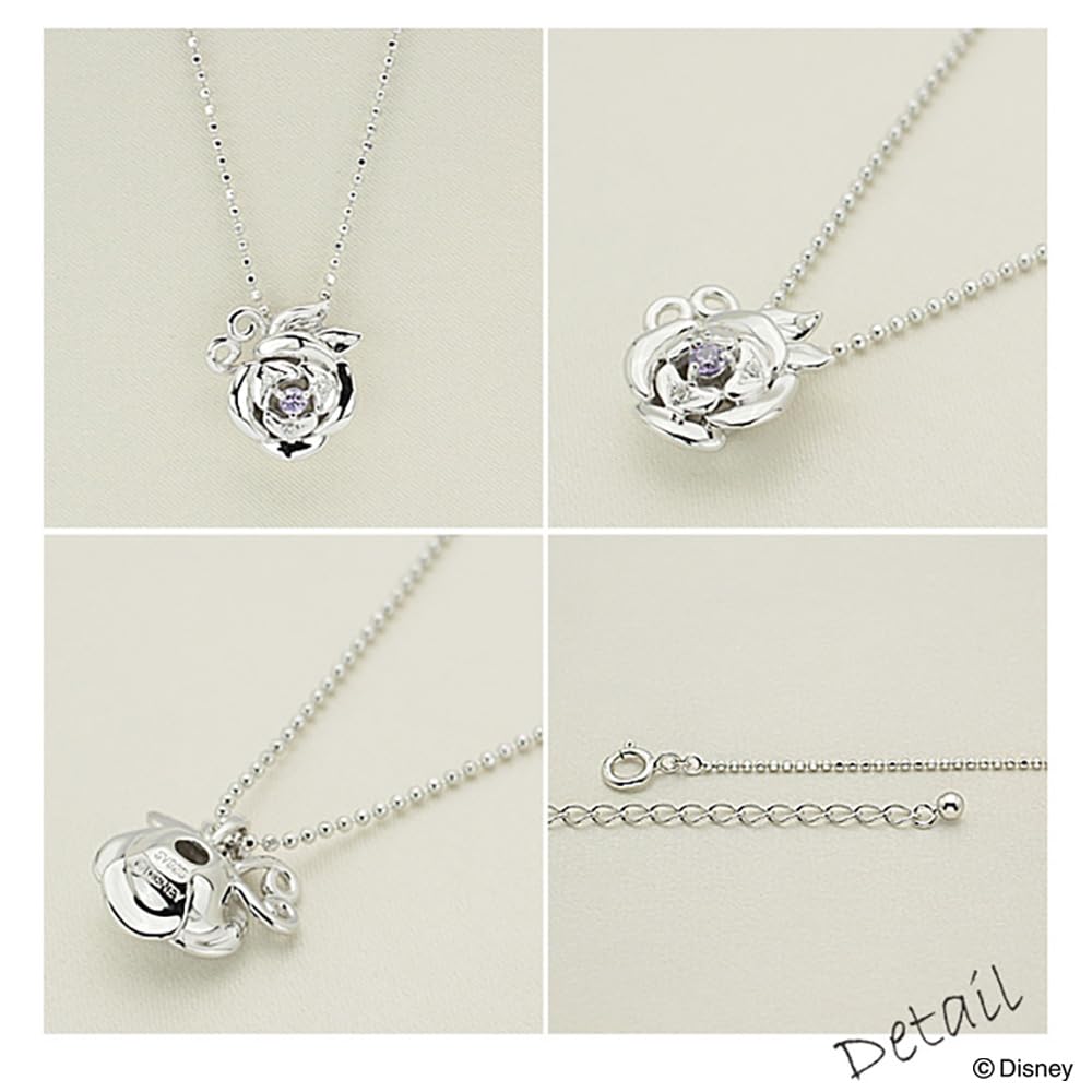 Disney Princess Beauty and the Beast Belle Silver Pendant Necklace with Cubic Zirconia (VPCDS20051)