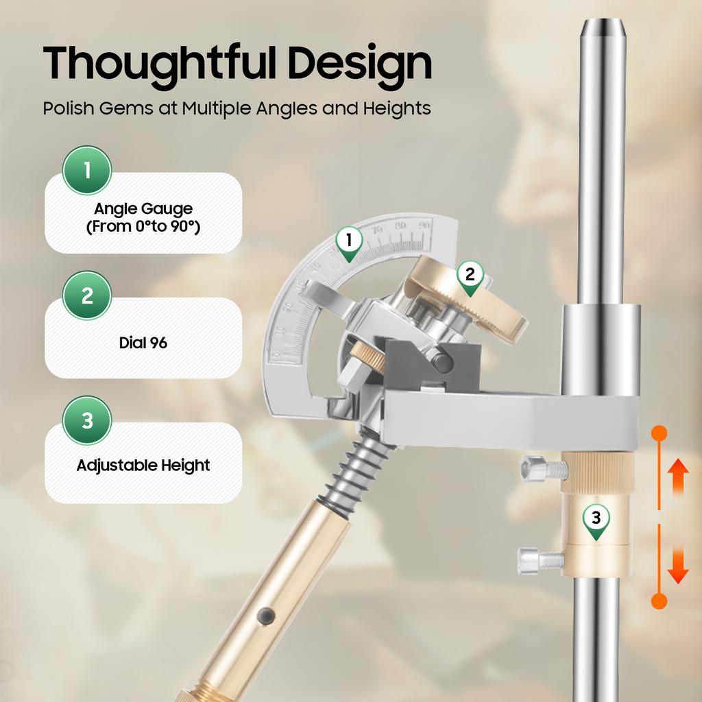 Gem Faceting Machine 180W Jade Grinding Polishing Machine Rock Polisher with Faceted Manipulator with 6 Inch Polishing Disc