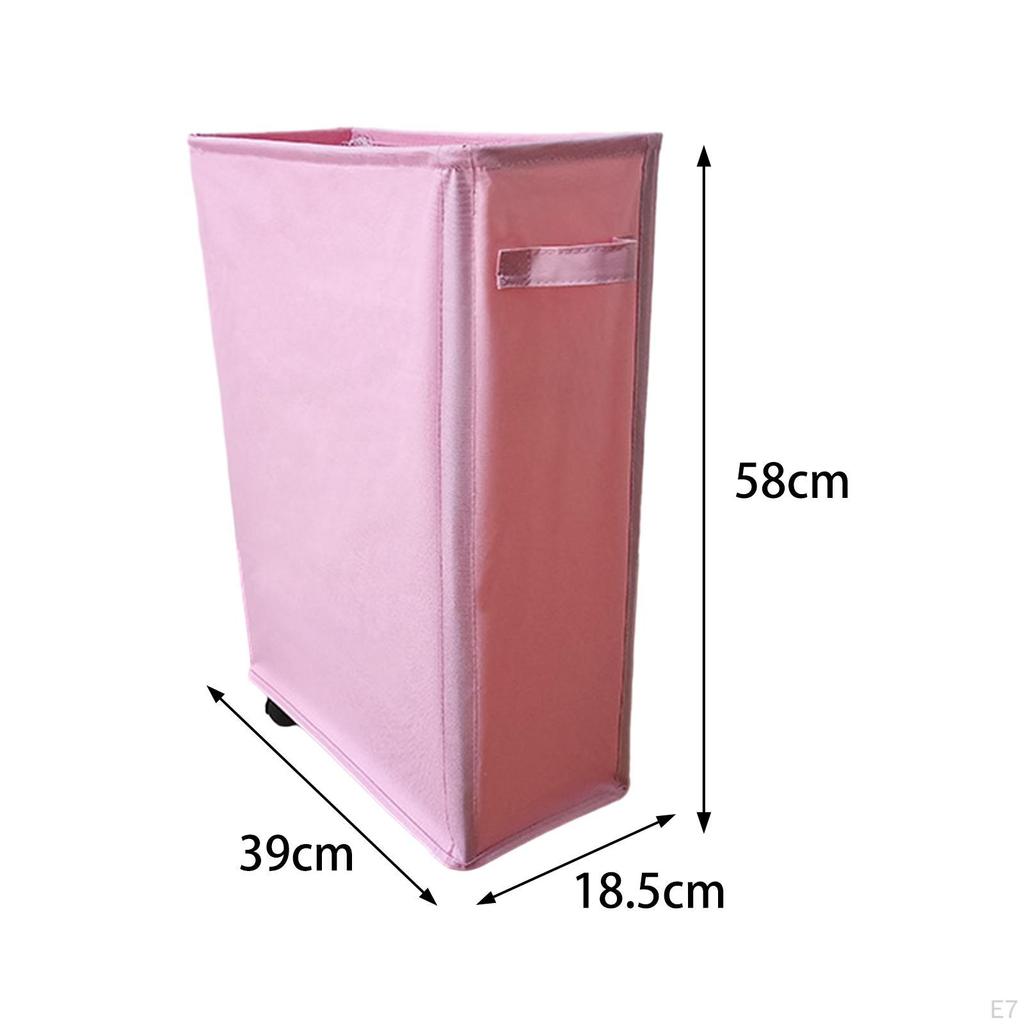 Clothes Hamper Laundry Basket On Wheels Portable Tall Wheeled Storage for