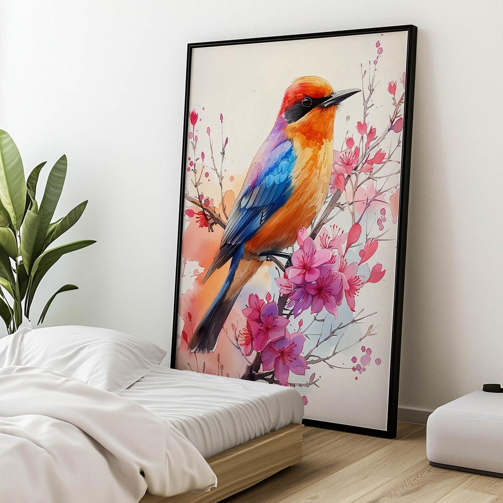 Melodia Kwitnącej Wiśni Melodia Kwitnącej Wiśni, 70X100 Cm, Bez Ramy, Płótno Premium Na Blejtramie
