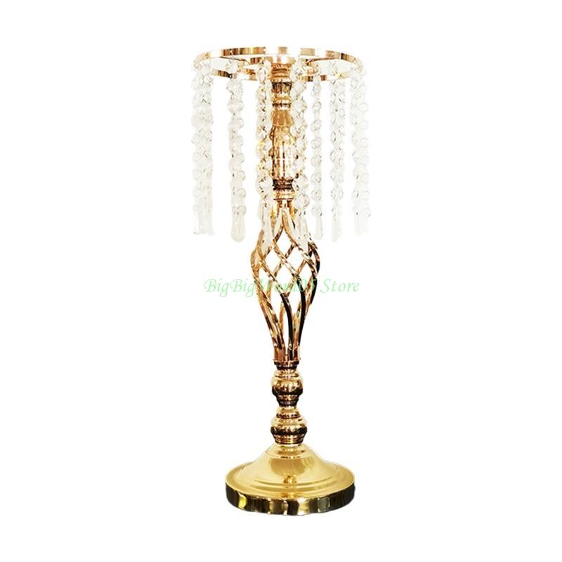 24TE Crystal Tassel Beads Holder Flower Vase Holder Ornament Home Decor for Wedding Table Centerpieces Birthday Party for Medium золотой
