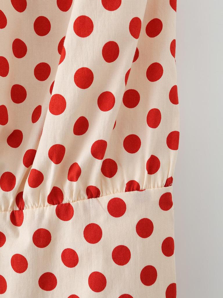 Spring 2026 European & American Style Women's Polka Dot Strapless Dress