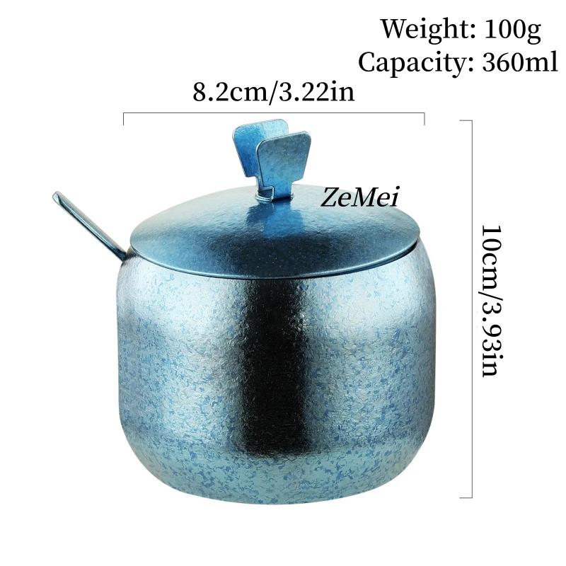 Silver Pure Titanium Seasoning Jar, With Lid And Spoon,Kitchen Tools Spice Container Salt Organizer,Coffee Beans Storage Jar