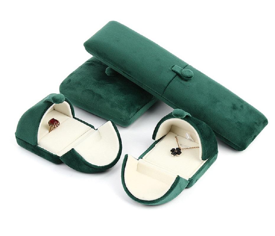 1Pc New Double Open Jewelry Box for Ring Earrings Bracelet Necklace Gift Storage Super Soft Velvet Snap Jewelry Organizer Boxes