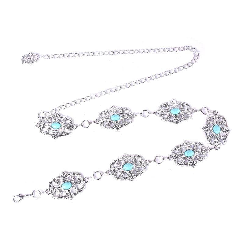 Adjustable Hollow Metal Waist Chain for Women Girls Elegant Baroque Style Belt Accessory Lightweight 60-90cm Length