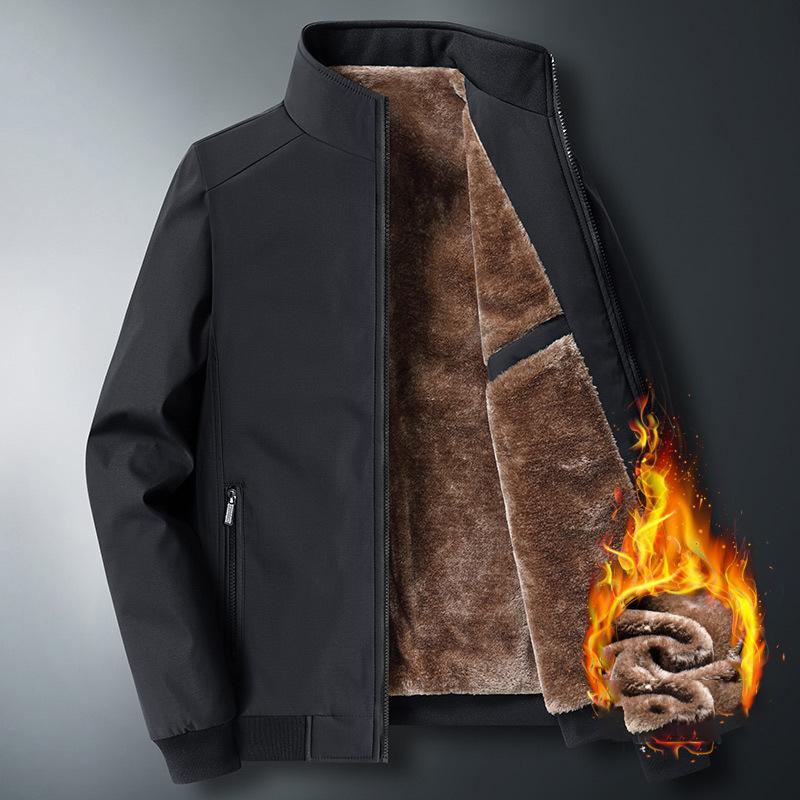 Plus Size 8xl Jacket for Men Thick Stand Collar Solid Winter Jacket Men Waterproof Warm Business Casual Men Coats