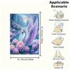 Enchanted Swan Fantasy Wall Art PrintBlanket Flannel Throw Blanket for Sofa, Bed, Travel, Camping, Office, Couch, Chair, And Bed Gift for Ch