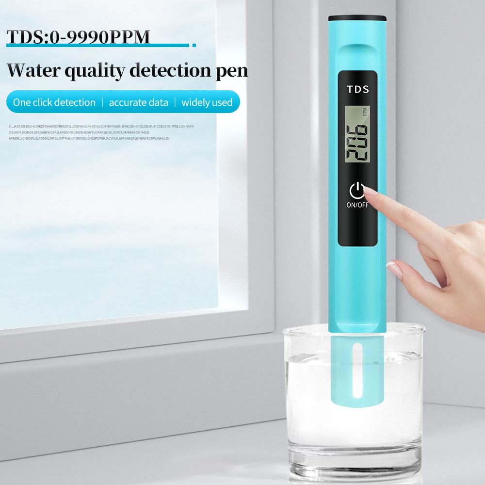 Portable TDS Meter LCD Display Water Quality Tester TDS Temp Meter 0-9990ppm One Click Detection TDS Test Pen For Pool Aquarium