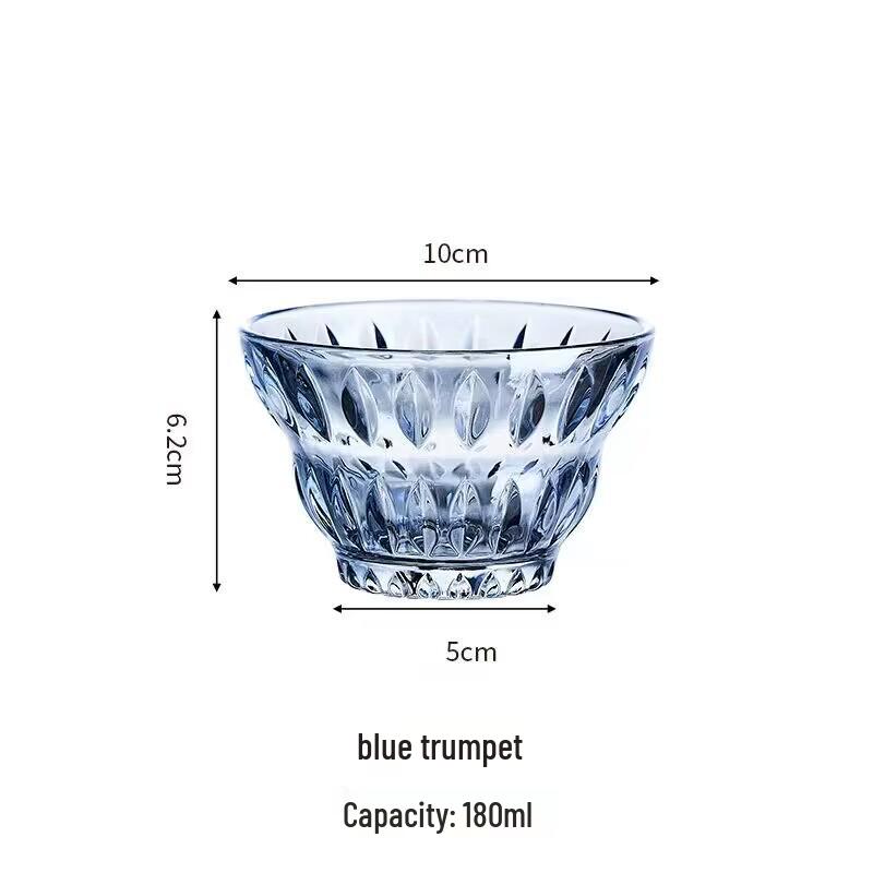 Yujing Engraved Crystal Glass Dessert Bowl - Retro Design for Oatmeal, Fruit, and Ice Cream