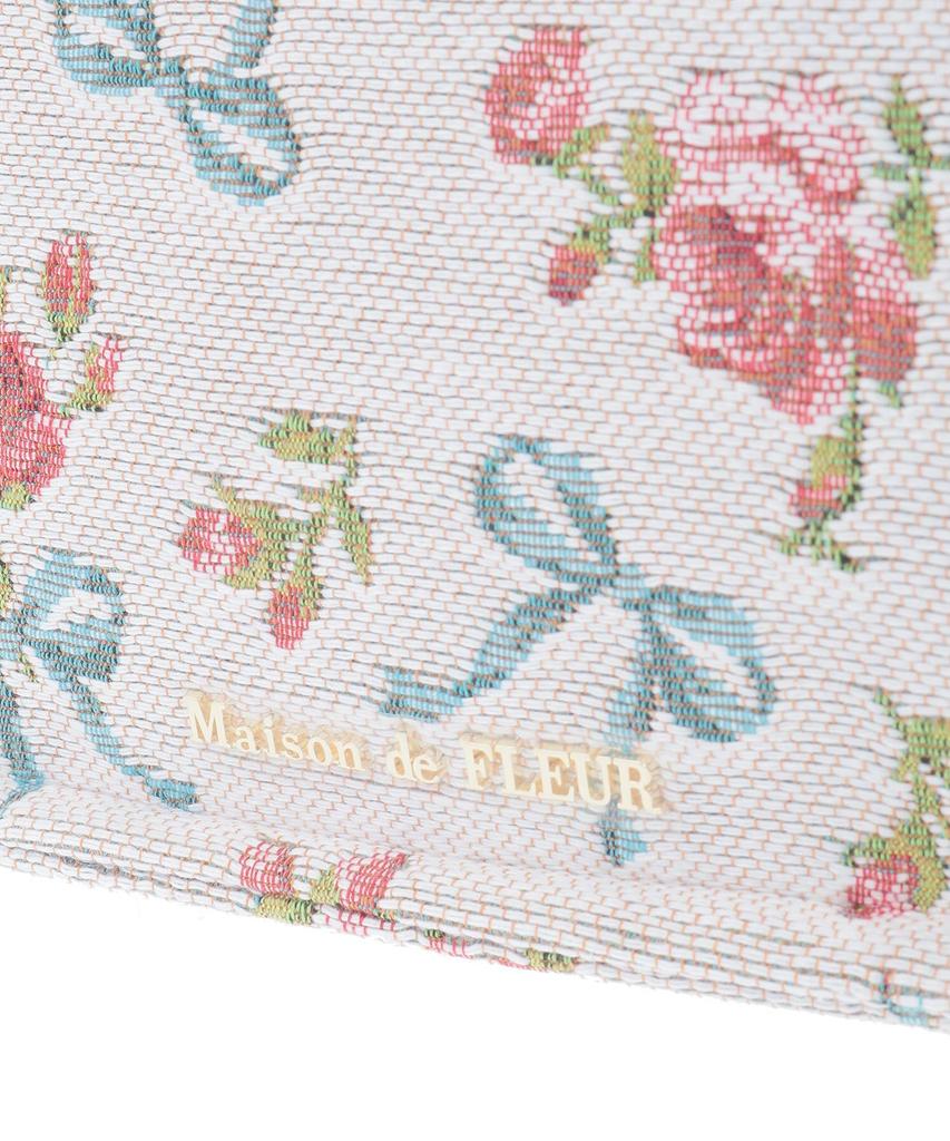 Maison de Fleur Rose Ribbon Gobelin Square Tote Bag, Women's, Off-White