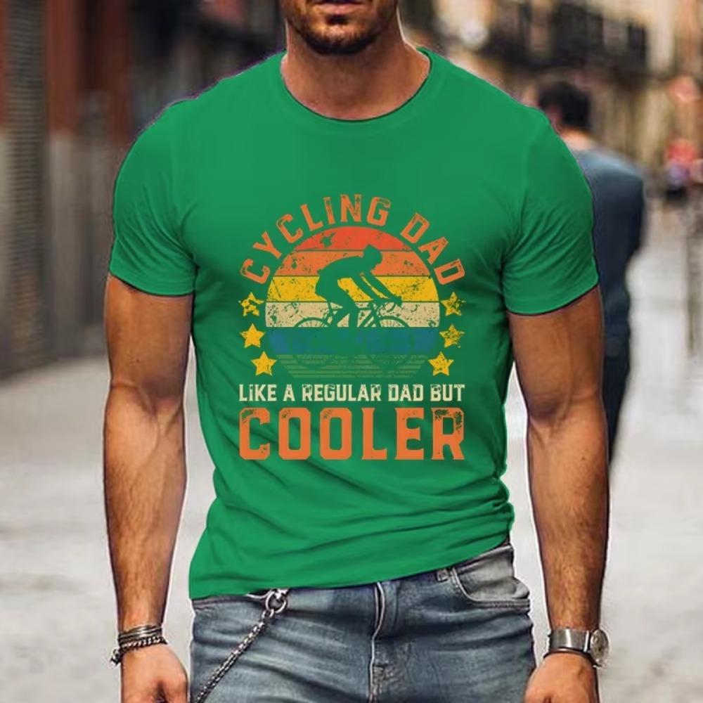 Cycling Dad Cooler Print Men's T Shirt Funny Vintage Mountain Bike Tshirt Hip Hop Casual Tops Summer Father Day Street T Shirt