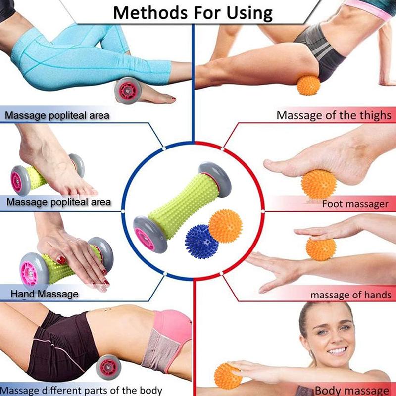 Foot Massage Roller Spiky Ball Foot Pain Relief Massager Relieve Plantar Fasciitis Heel Foot Arch Pain Relax Shoulder Leg Back