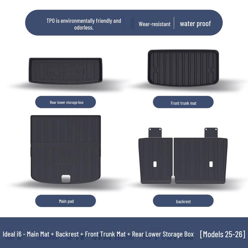 Ideal i6 Waterproof TPE Rear Trunk Mat - Interior Car Accessory