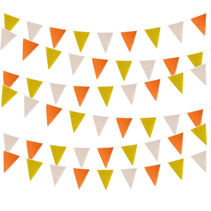 OEING Gradient Linen Wedding Bunting Flag