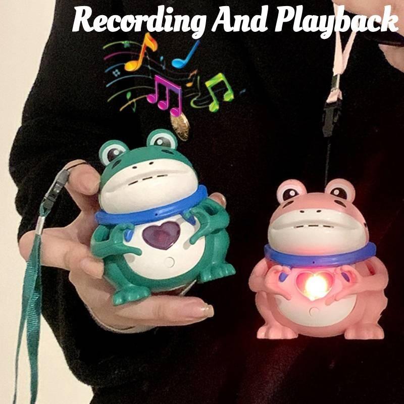 Cute Green And Pink Heart Frog Light Up Love Messaging Recording Fun Car Decoration