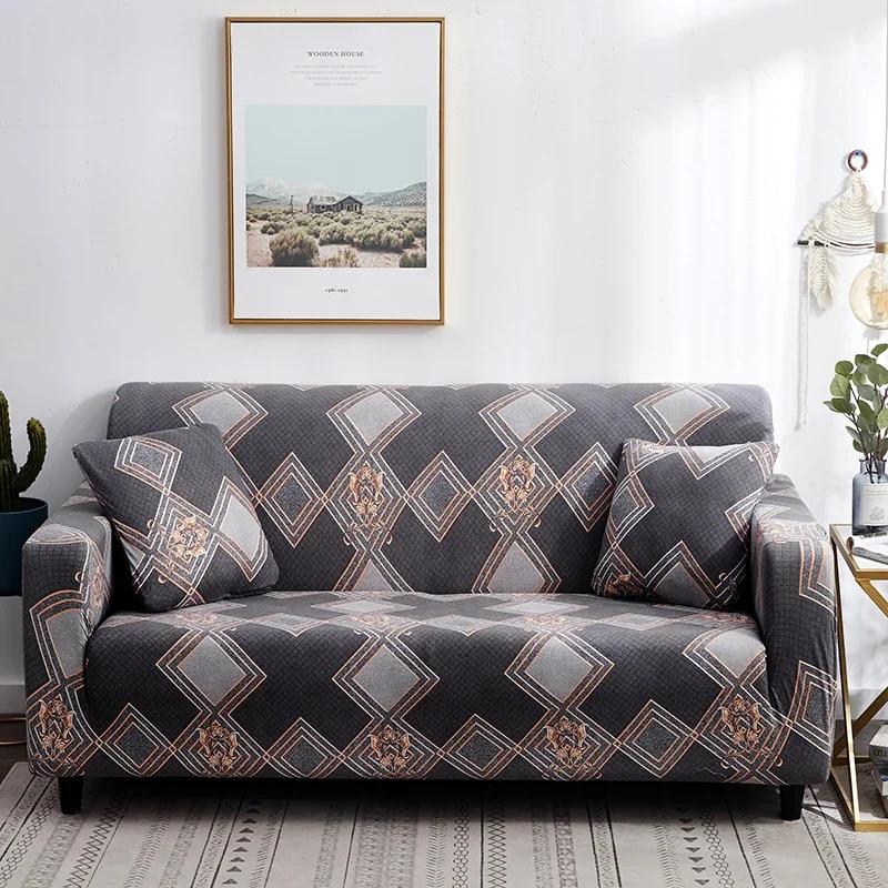 Baroque style sofa covers stretch for living room spandex slipcovers couch cover single double three four seat sectional sofa