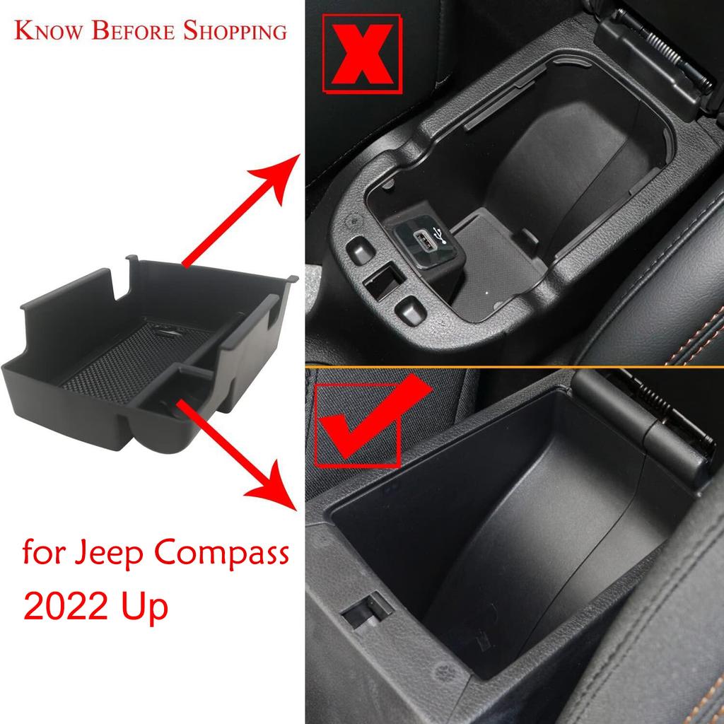 Car Center Console Gear Shift Storage Box Armrest Organizer Tray for Jeep Compass 2025-2025 Stowing Tidying Interior Accessories