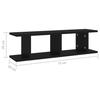 VidaXL Wall Shelves 2 Pcs Black 75x18x20 Cm Engineered Wood 807188
