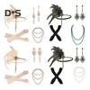 1920s Jewelry Set Headband Gloves Earrings Set Sparkling Earrings Headwear with Sequins Beads Role-Playing Accessories