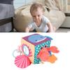 Baby Soft Cube Soothing Hand Rattle Ball Soft Rich Colors Baby Cloth Activity Toy for Crib